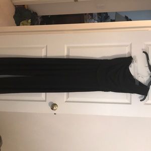 One shoulder, black jumpsuit